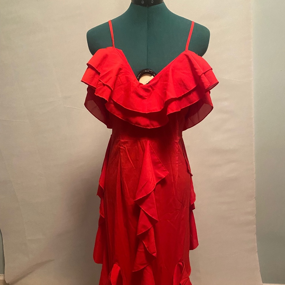 Red summer dress, excellent condition.